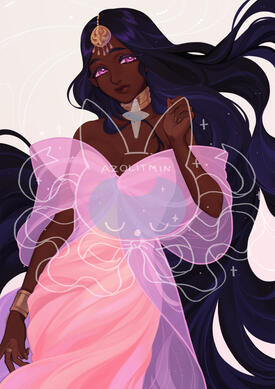 Rendered thigh-up for Elissinia